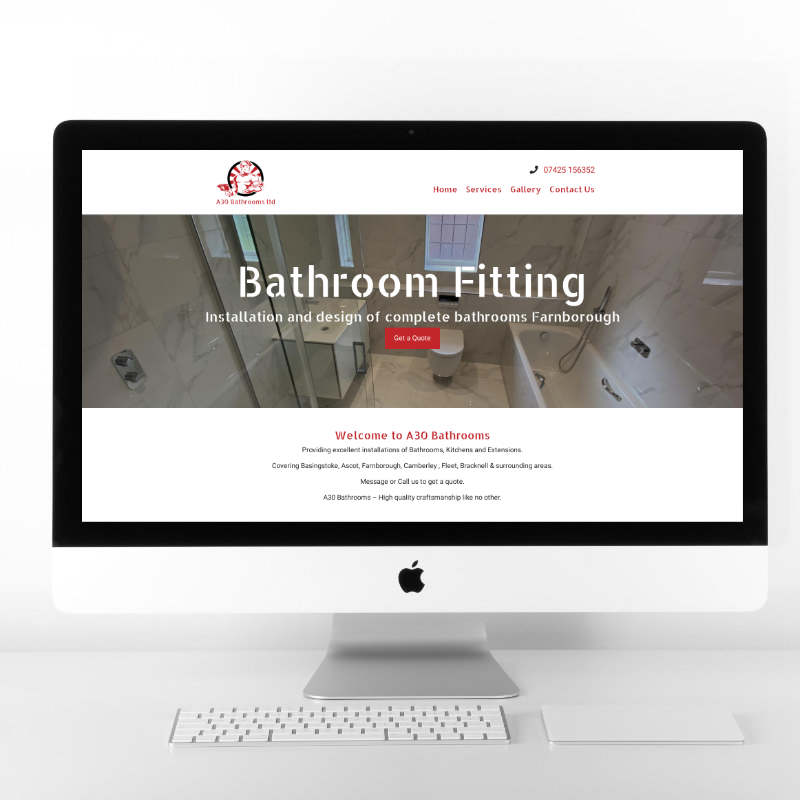 A30 Bathrooms | Web Design by Plexaweb